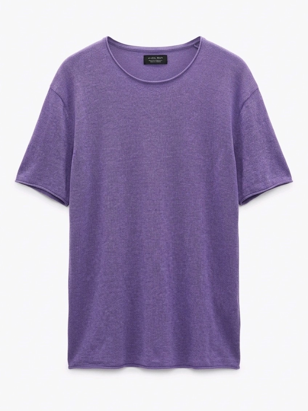 Zara Man Purple Crewneck T-Shirt